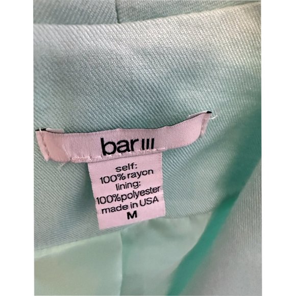Bar III Monterey Open Lapel Mint Blazer, Size M, NWT - Picture 4 of 4
